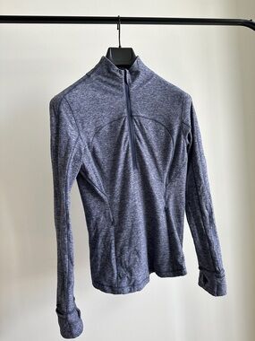 Lululemon heathered blue Quarter-Zip Active Top